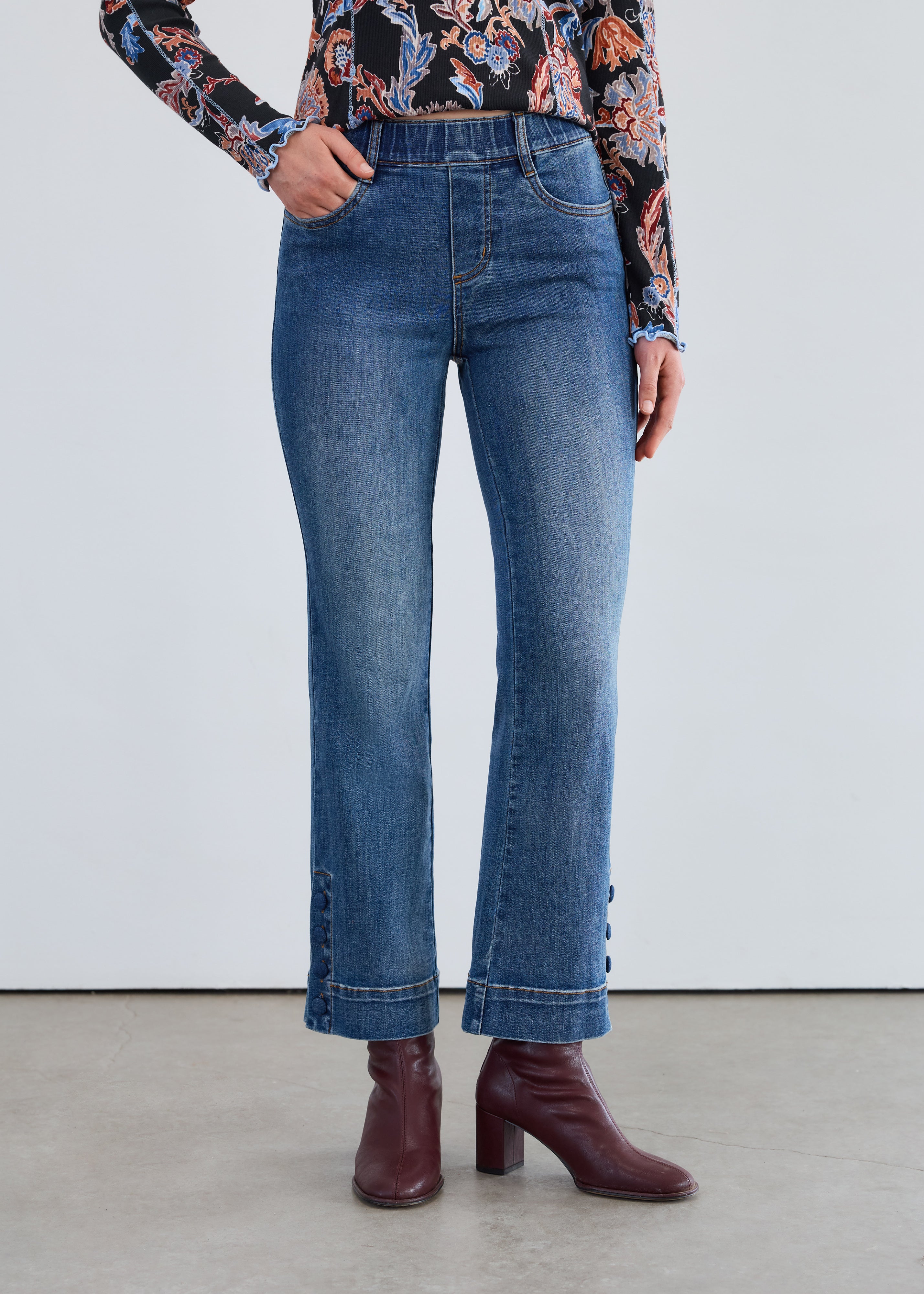 FDJ Pull-On Boot Ankle Jeans — Dark Vintage